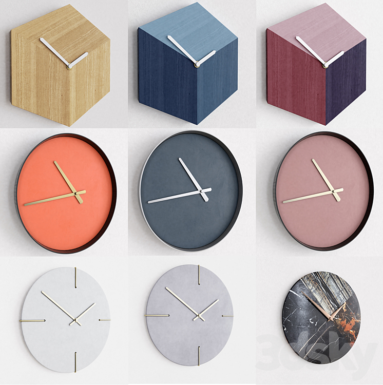 Collection of wall clocks Bolia 3DS Max - thumbnail 1
