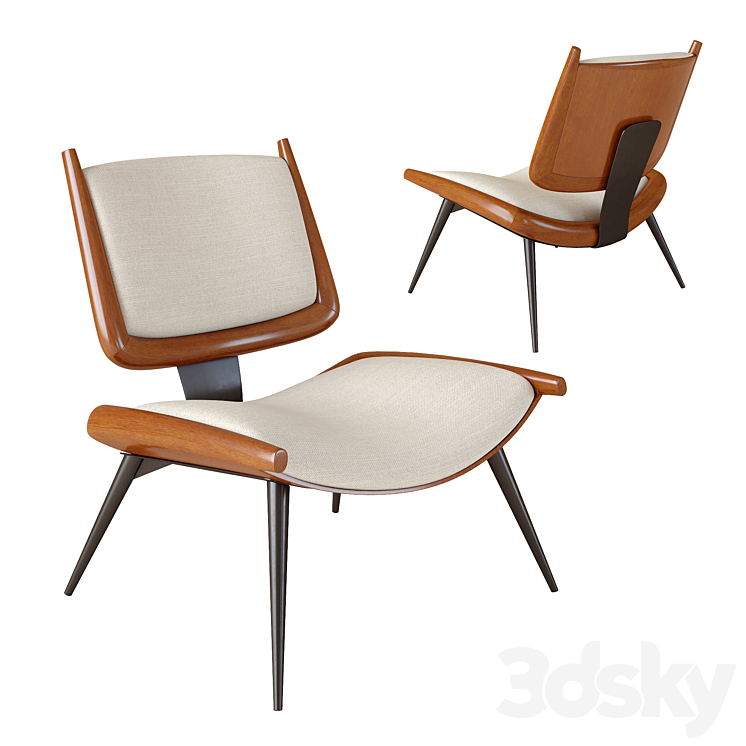 ANTIBES ACCENT CHAIR 3DS Max - thumbnail 1