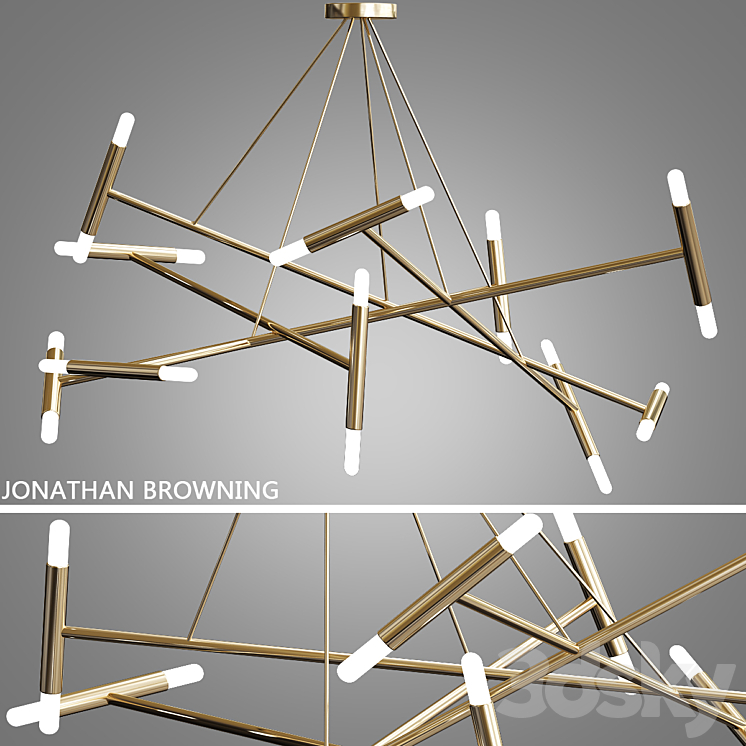 Le Pentagone Chandelier by Jonathan Browning 3DS Max - thumbnail 1