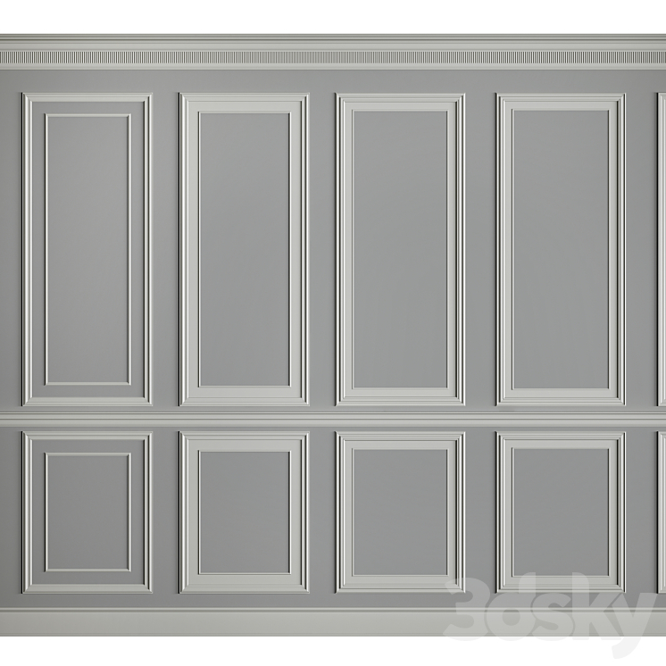 Moldings on the walls 3DS Max - thumbnail 1
