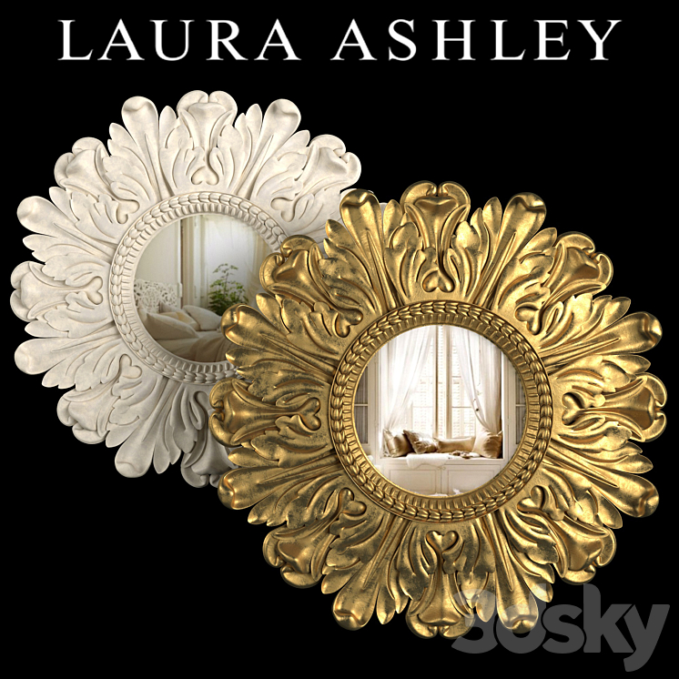 Mirror Lila Floral Gold Lila Floral Ivory by Laura Ashley 3DS Max - thumbnail 1
