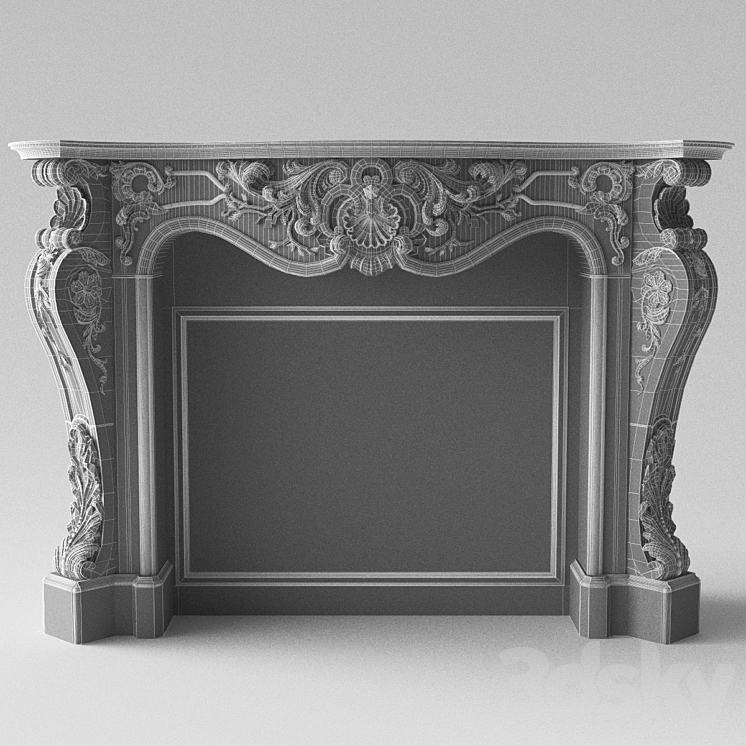 Classic Fireplace 3DS Max - thumbnail 2