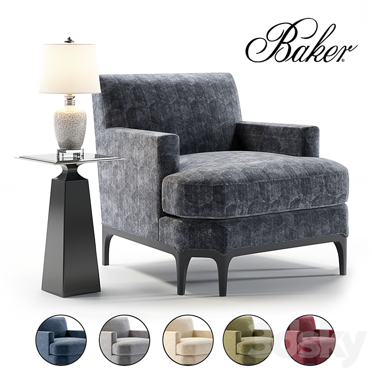 Baker Celestite Lounge Chair 3DS Max - thumbnail 1