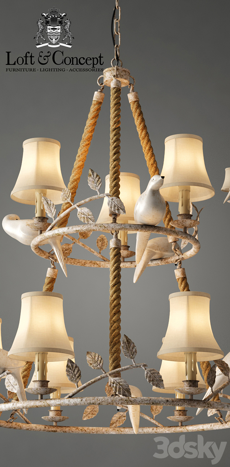 Chandelier Norman Bird Forest Patina 9 3DS Max - thumbnail 2