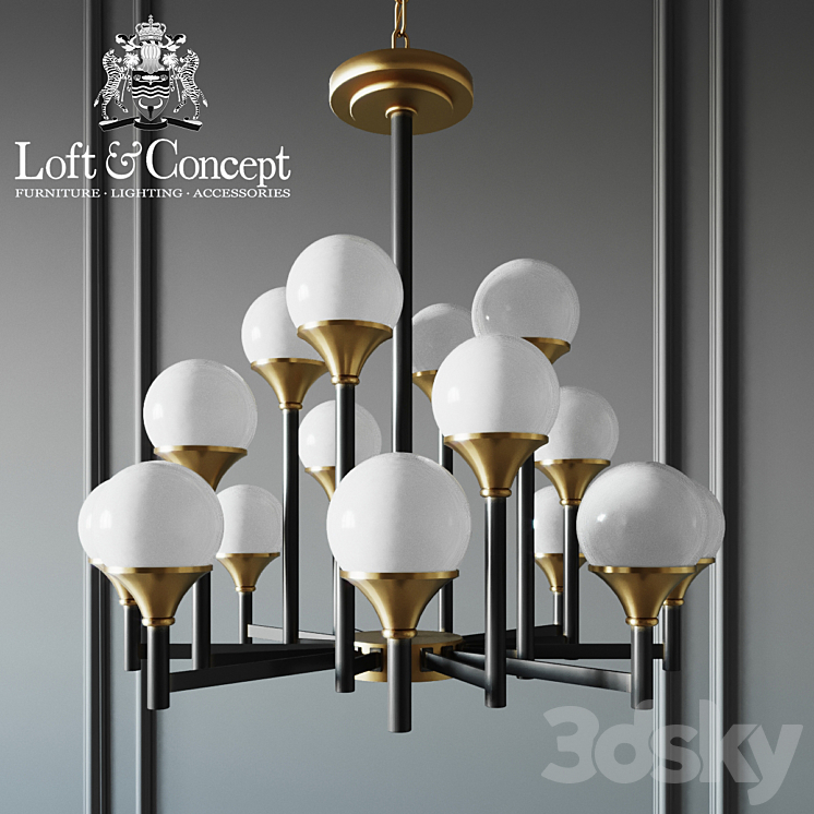 Ball valley chandelier 16 3D Model