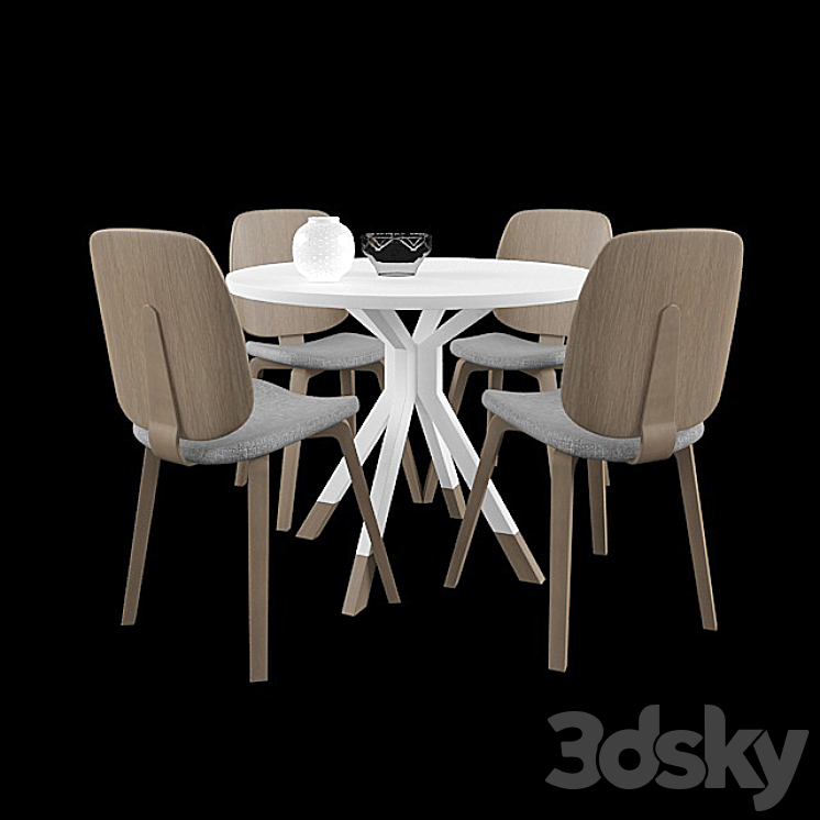 Boconcept table and chair 3D Model