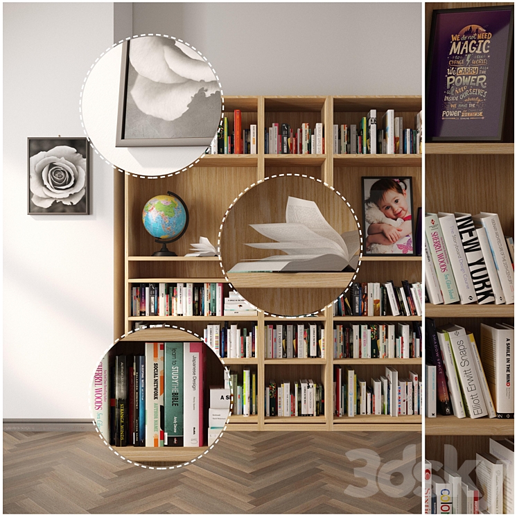 Classic Book Shelf YK2 3D Model