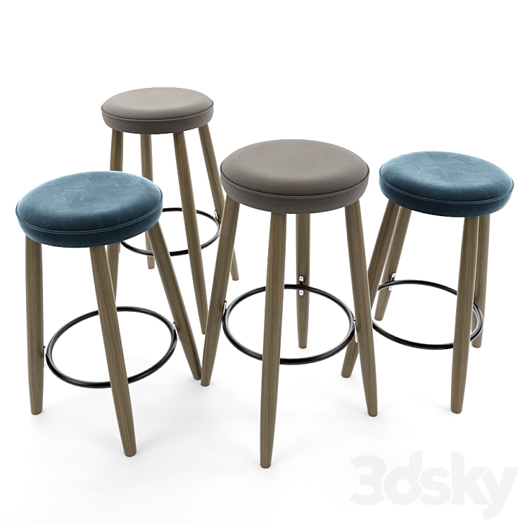 CH56 Carl Hansen & Søn Bar Stool & counter stool 3DS Max - thumbnail 2