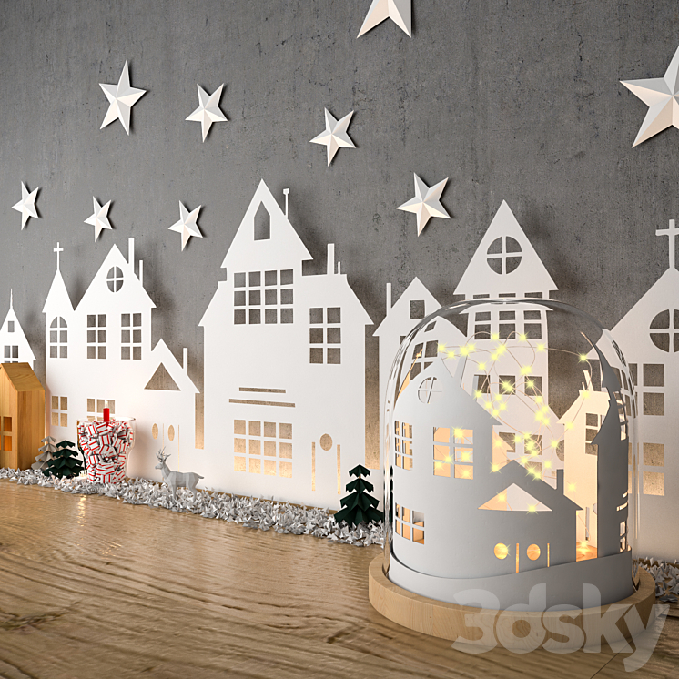 Decorative christams set 1 3D Model
