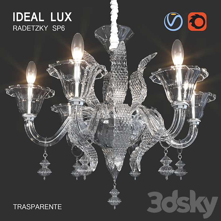 Ideal Lux RADETZKY SP6 3DS Max - thumbnail 1