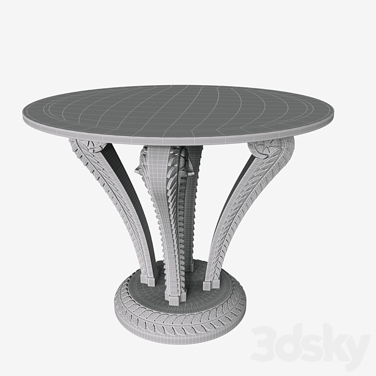 Lalique Marsan pedestal table 3DS Max - thumbnail 2