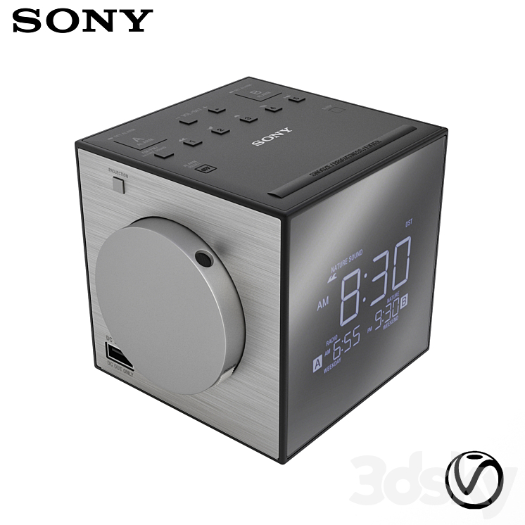 Sony ICFC1PJ Alarm Clock Miscellaneous 3D model