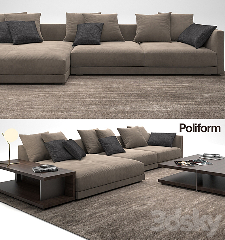 Poliform BRISTOL sofa 3DS Max - thumbnail 2