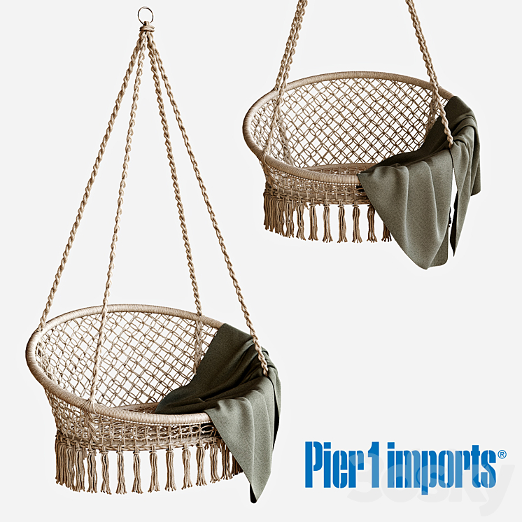 Macrame Natural Hanging Saucer Chair