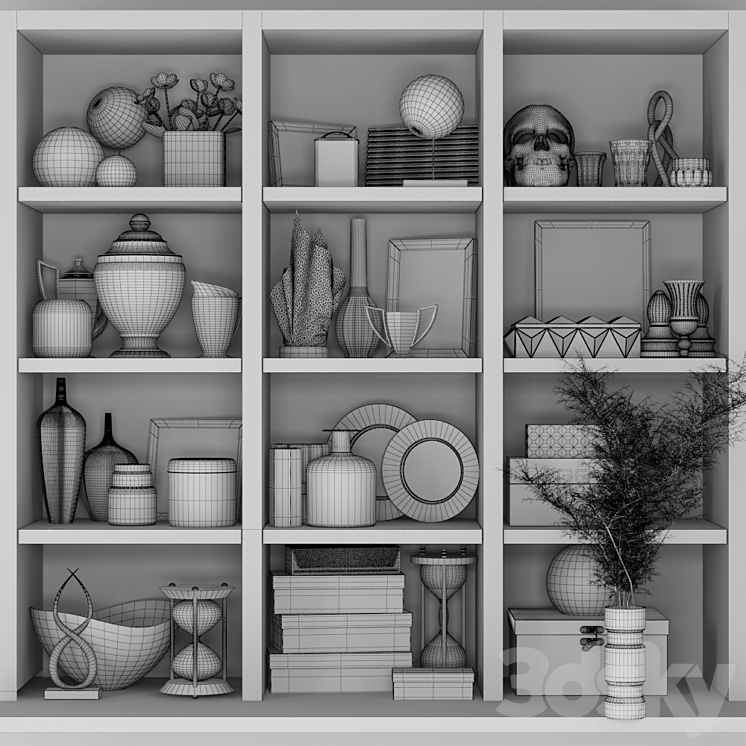 Wardrobe with decor 8 3D Model