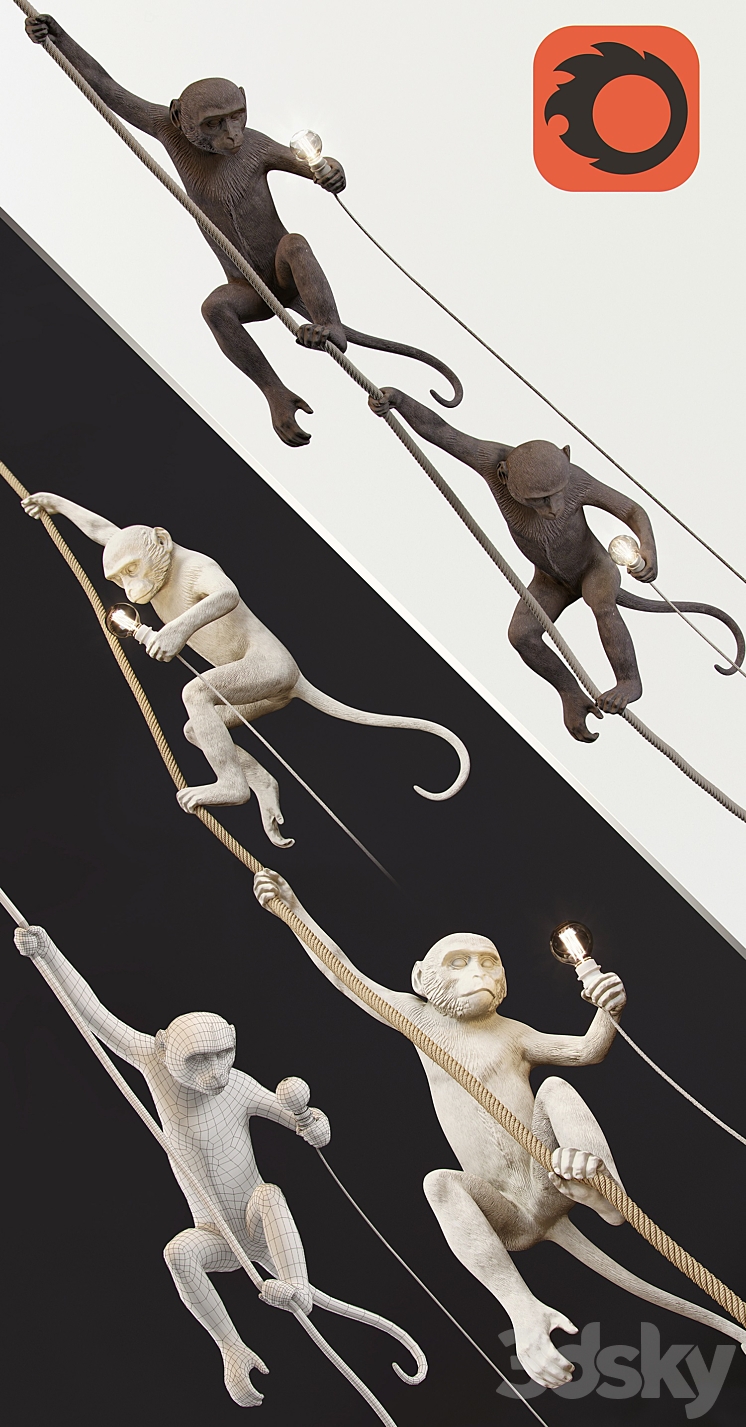 The Monkey Lamp Ceiling Version by Seletti 3DS Max - thumbnail 2