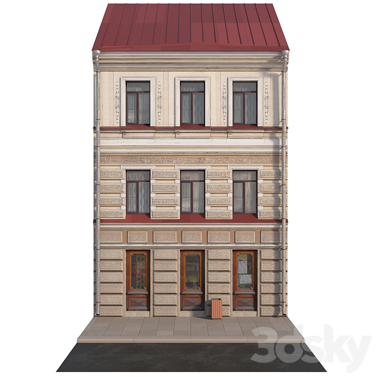 The facade of the historic building 3DS Max - thumbnail 1