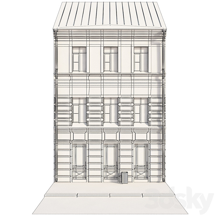 The facade of the historic building 3DS Max - thumbnail 2