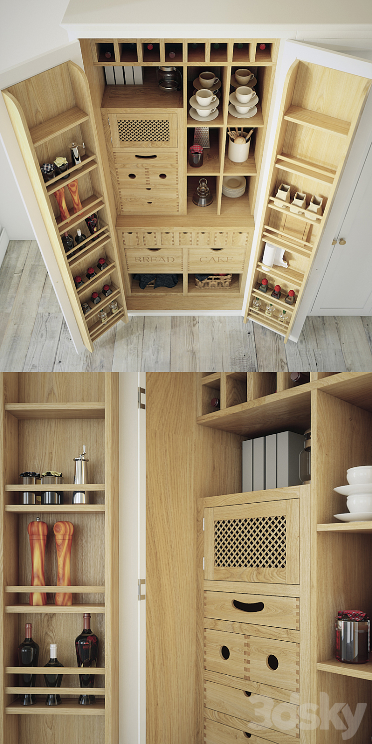 Kitchen cupboard organizer 3DS Max - thumbnail 2