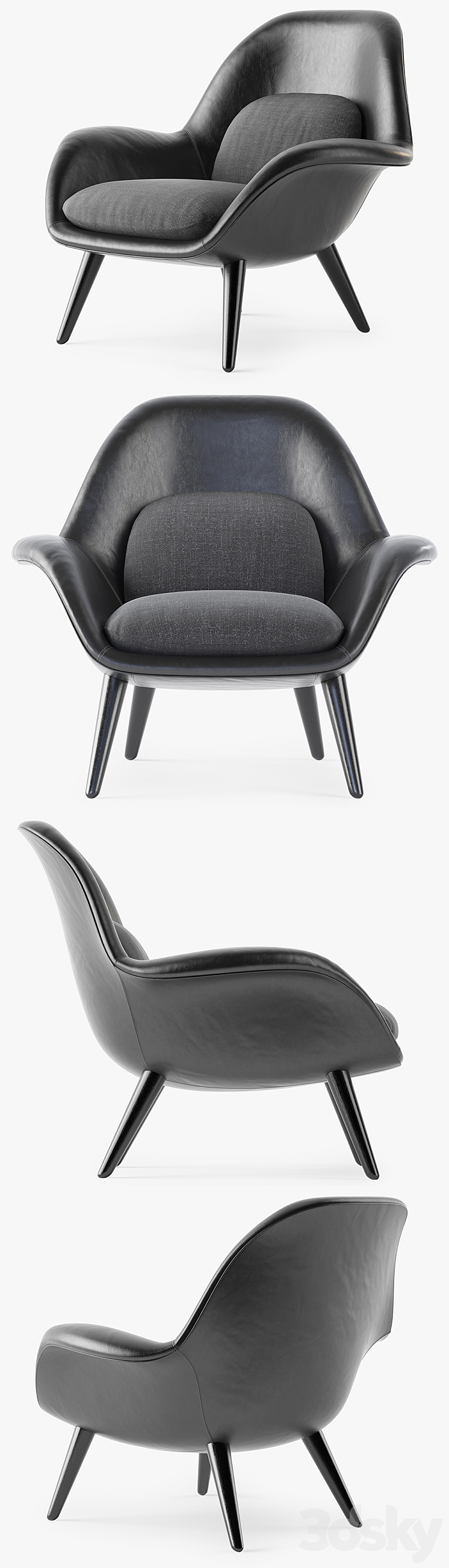 Fredericia Swoon armchair 3D Model