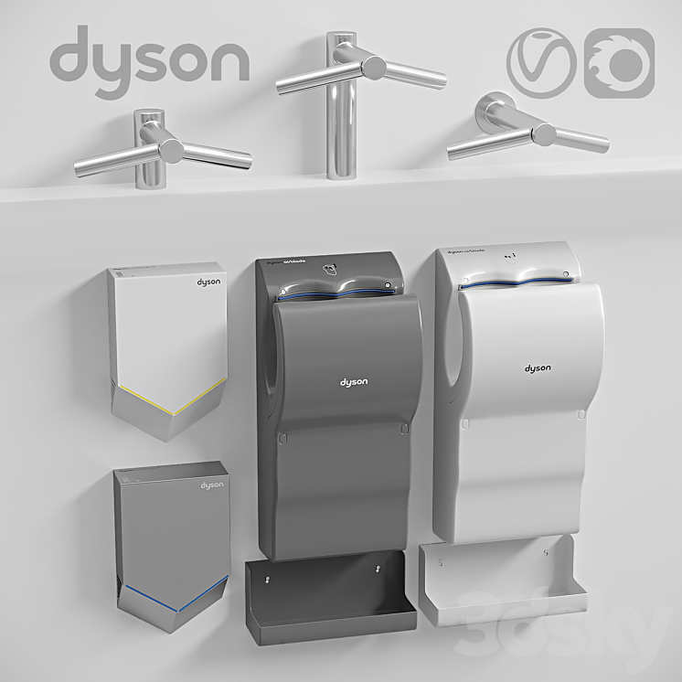 Dyson Airblade Hand dryers 3DS Max - thumbnail 1