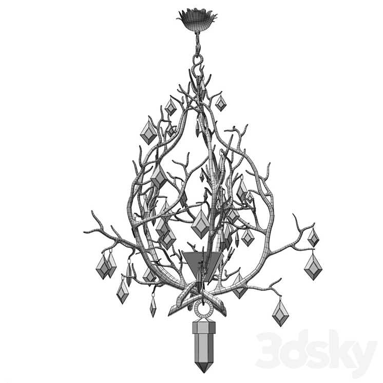 Herve van der Straeten CHANDELIER with Crystals 3D Model