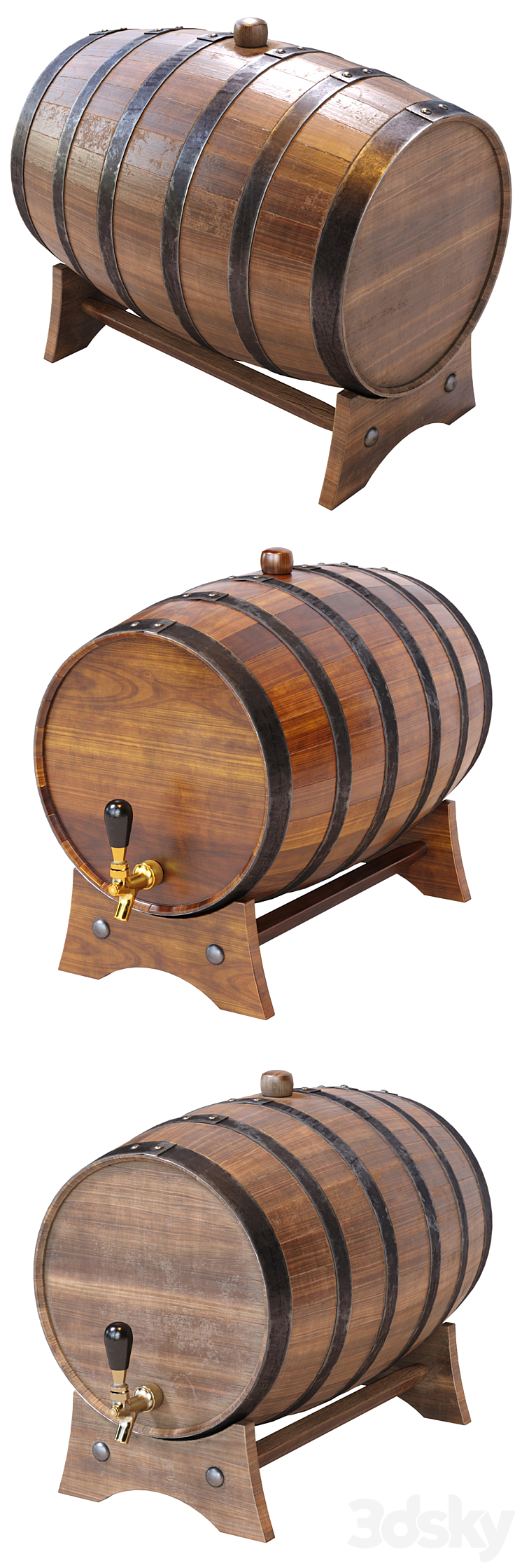 Whiskey Barrels 3D Model