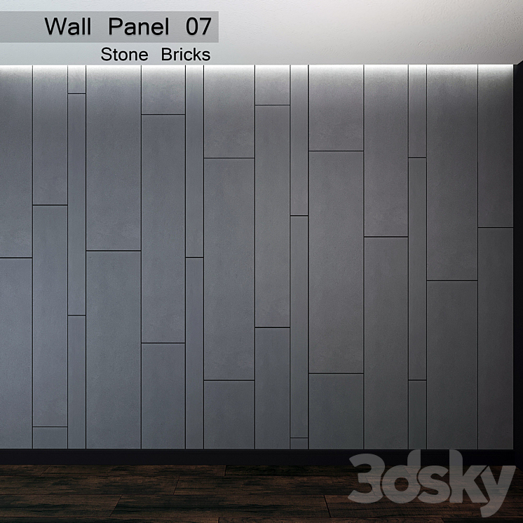 Wall Panel 07. Stone Bricks 3DS Max - thumbnail 1