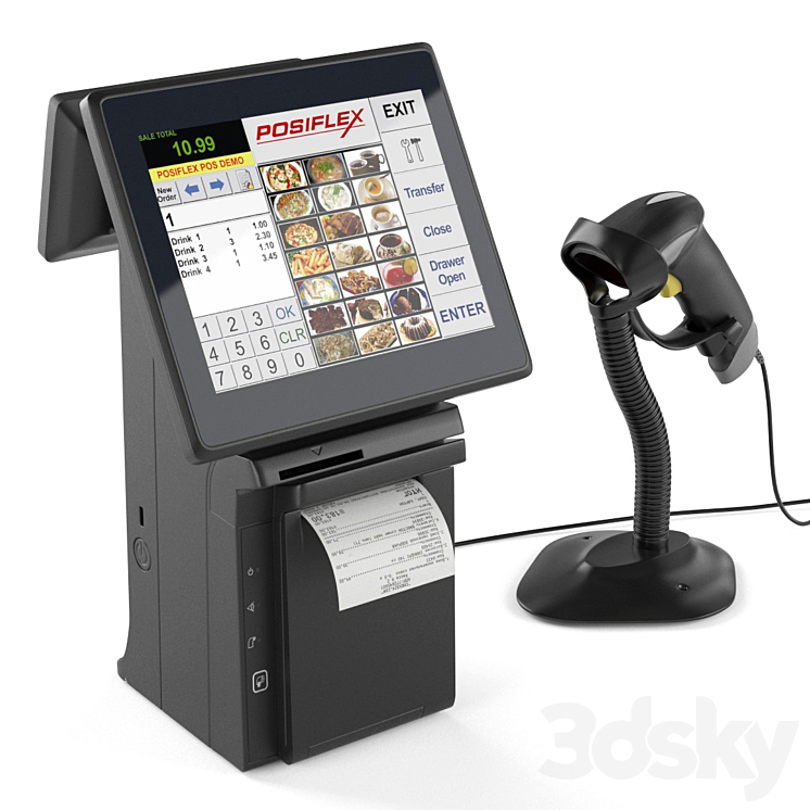 All-in-one POS terminal Posiflex HS2310 3DS Max - thumbnail 1