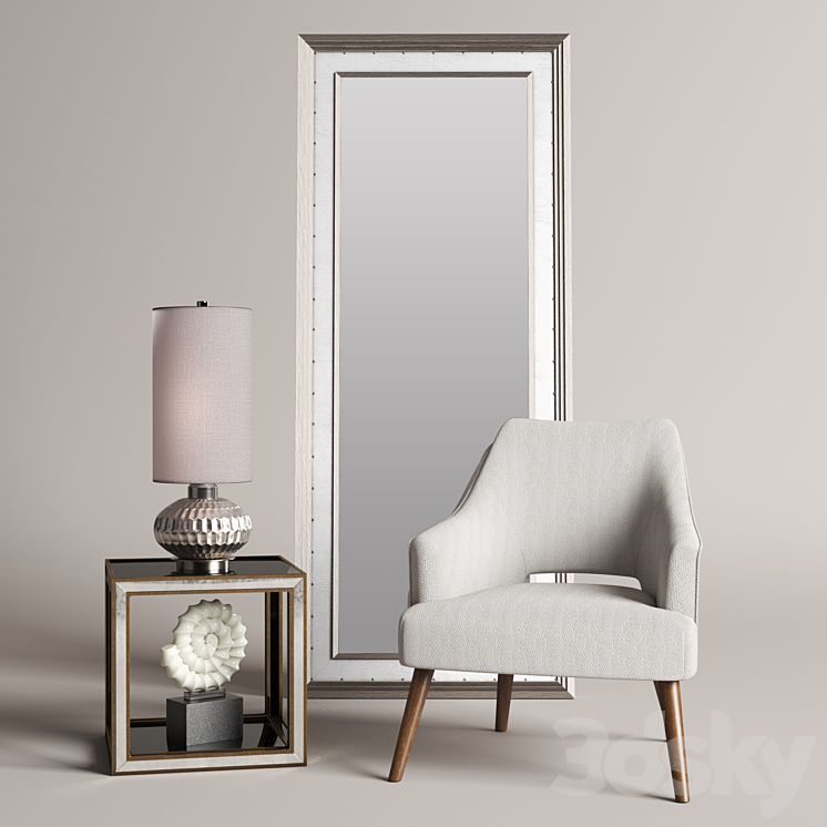 Uttermost Dree Accent Chair Barren Julie Accent Table 3D Model