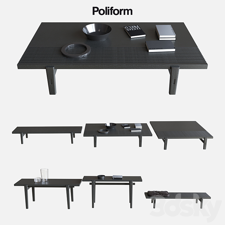 POLIFORM COFFEE TABLES HOME HOTEL 3DS Max - thumbnail 1