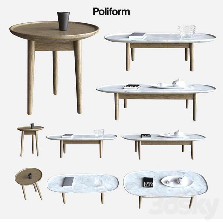POLIFORM MAD COFFE TABLE 3DS Max - thumbnail 1