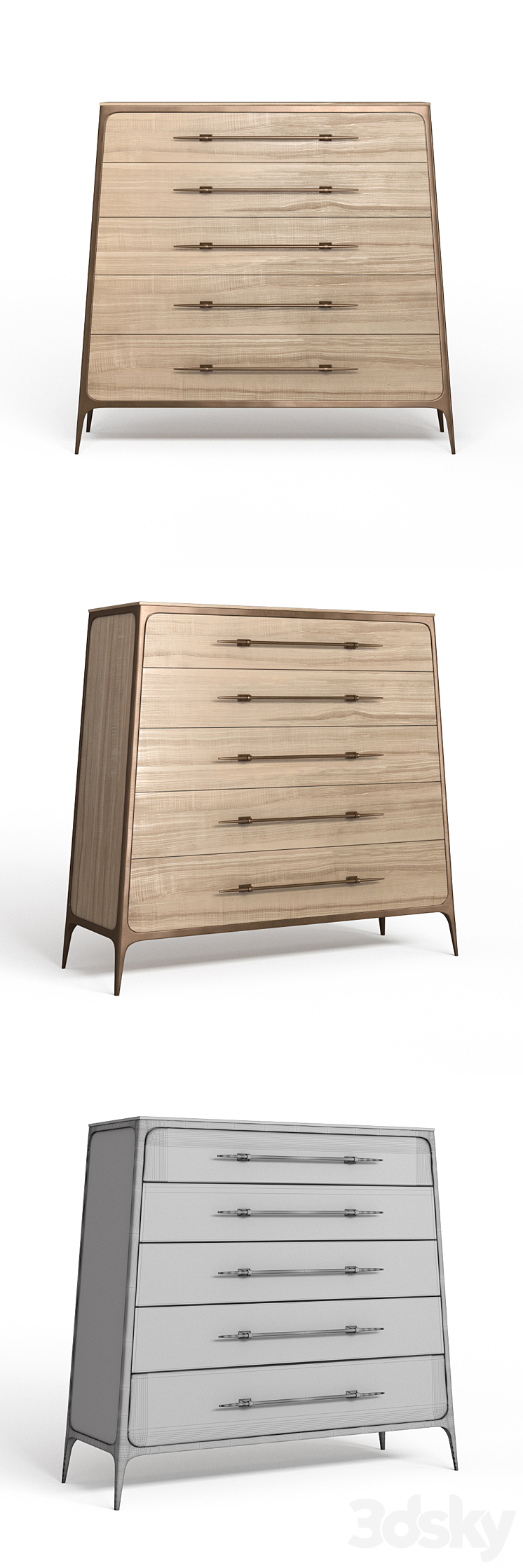 Caracole chest of drawers part 2 3DS Max - thumbnail 2