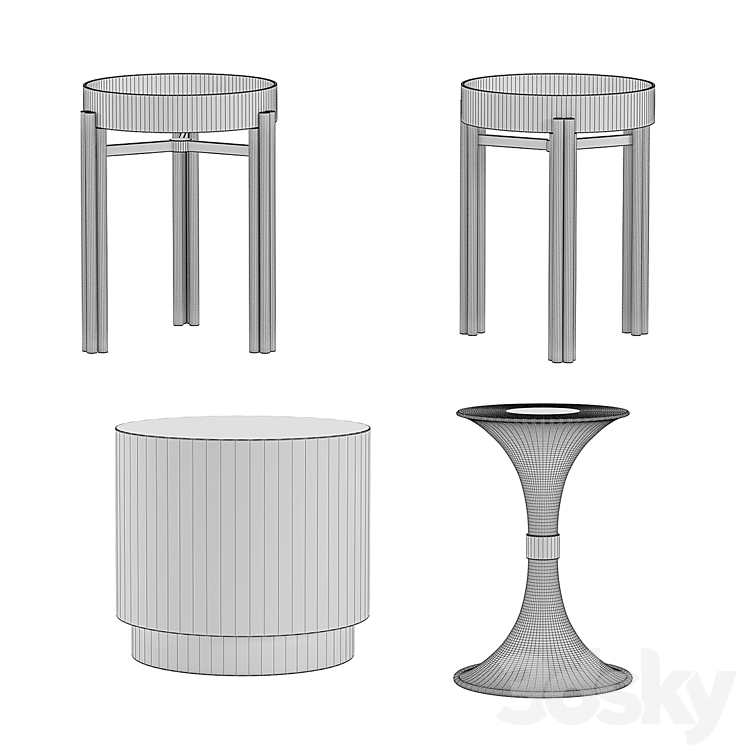 Collection of coffee tables 1 3DS Max - thumbnail 2
