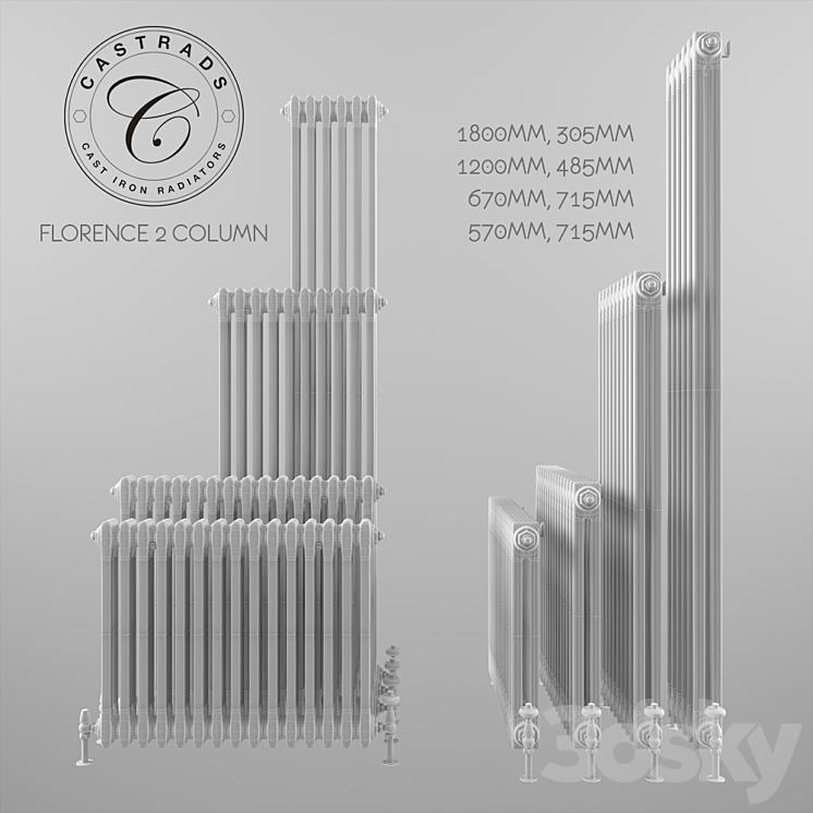 Radiators steel Castrads series Florence 2 3D Model