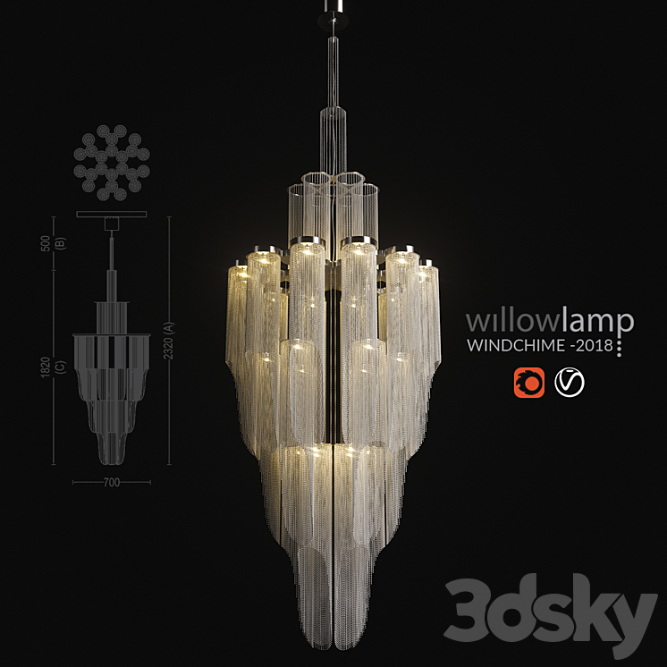 Willowlamp – Windchime -2018 3DS Max - thumbnail 1