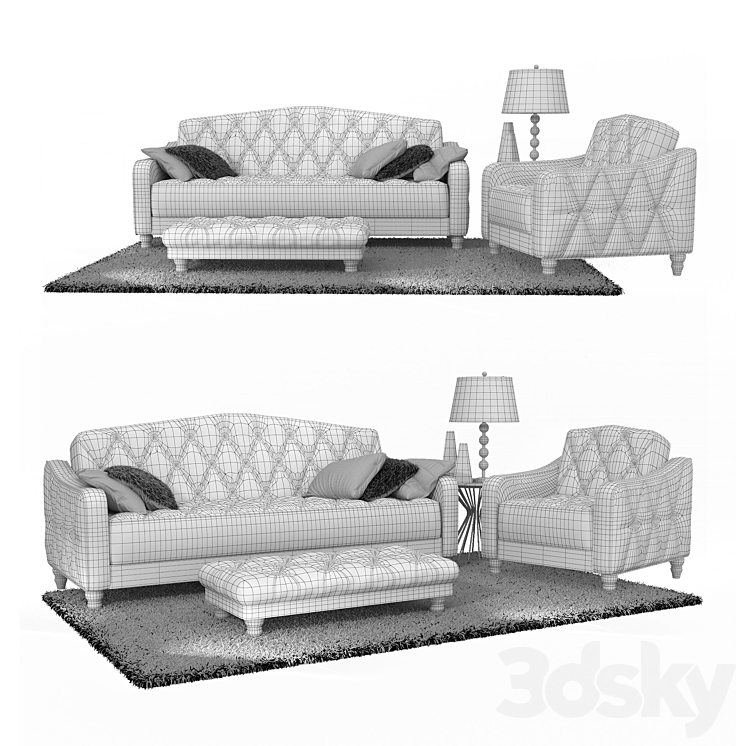 Futon Furniture Living Room Lounge Other 3D model