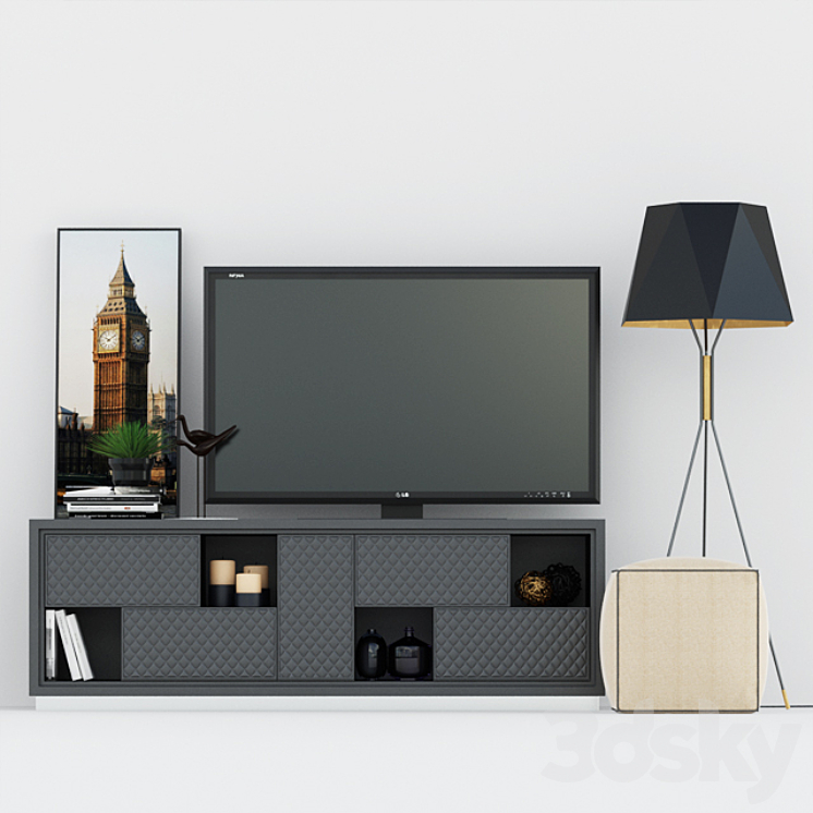 Tv Stand London by Rugiano TV Wall 3D model