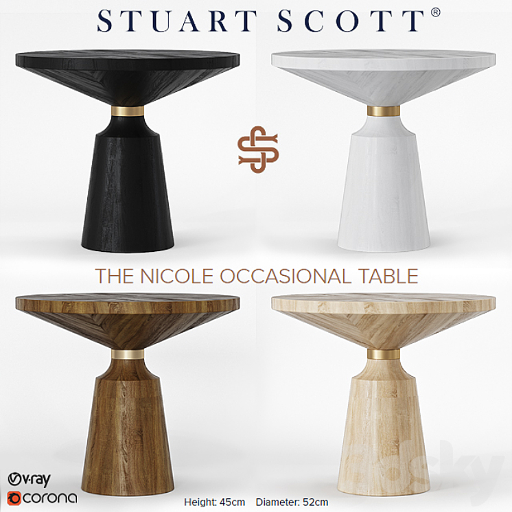 NICOLE OCCASIONAL TABLE 3DS Max - thumbnail 1