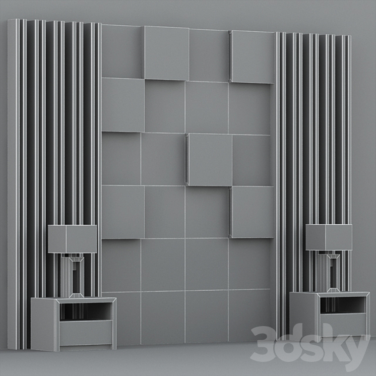 Unfinished_4 (headboard) 3DS Max - thumbnail 2