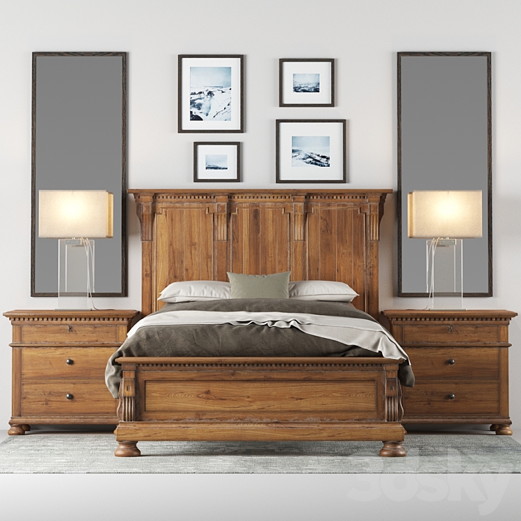 Restoration Hardware ST.JAMES PANEL BED 3D Model