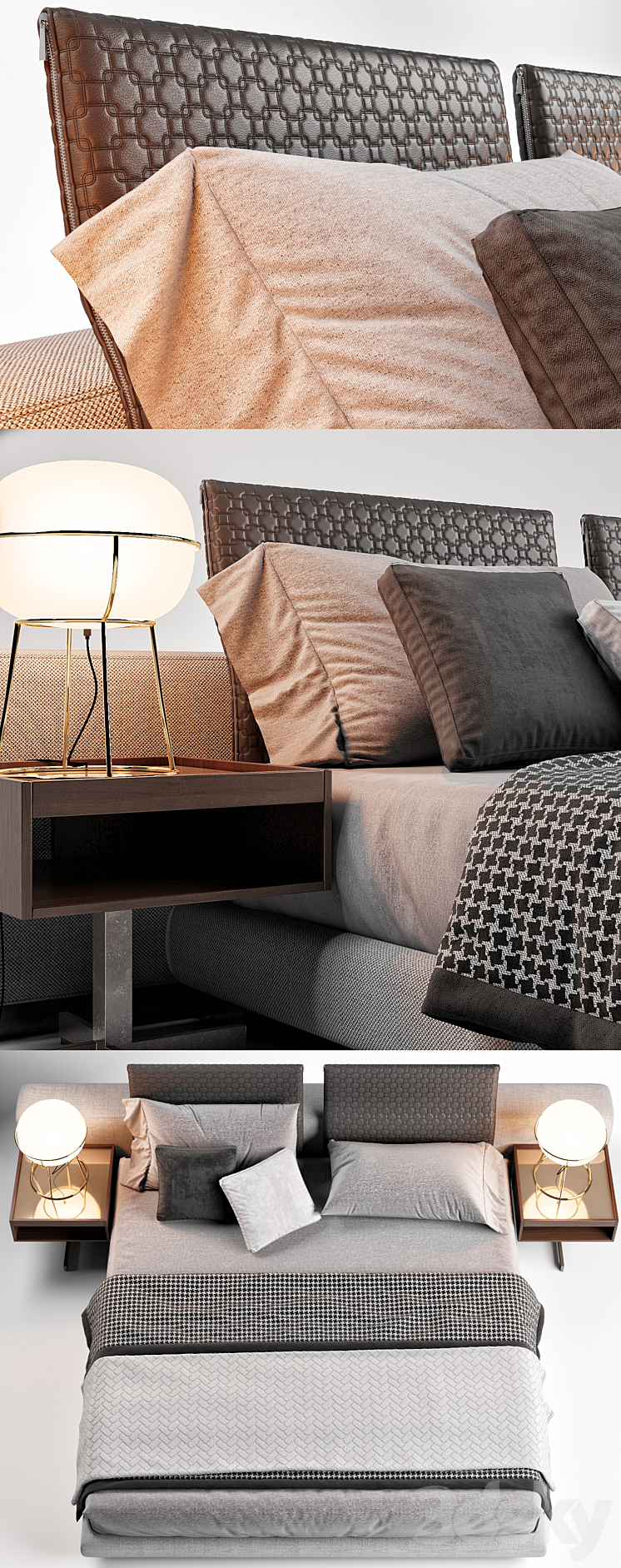 Minotti Yang Bed 3D Model