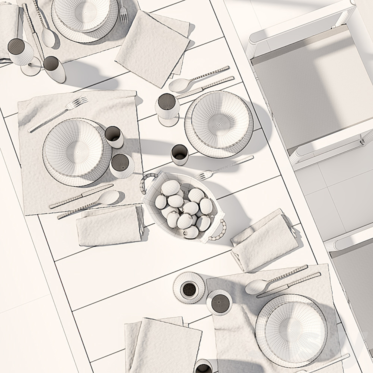 Harbor Outdoor collect and Zara Home table setting 3D Model