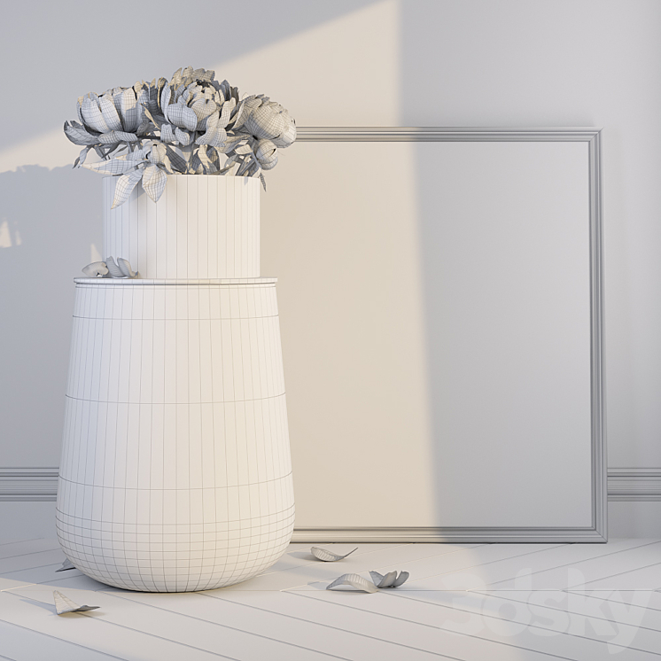 decorative_set_with_peonies 3D Model