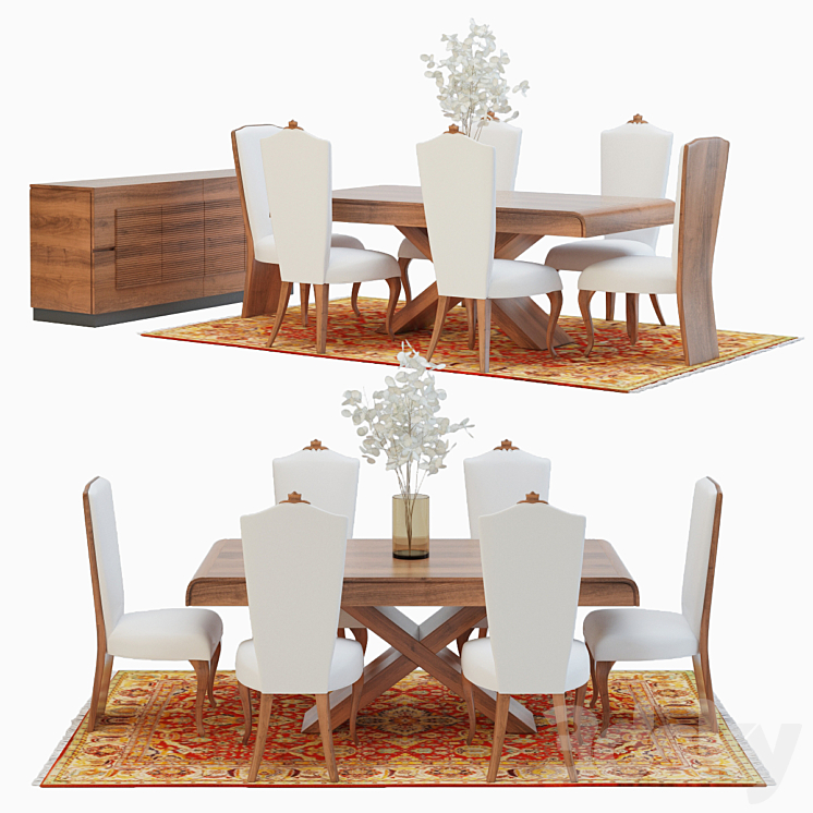 Christopher Guy Dining Table Set 2 3DS Max - thumbnail 1