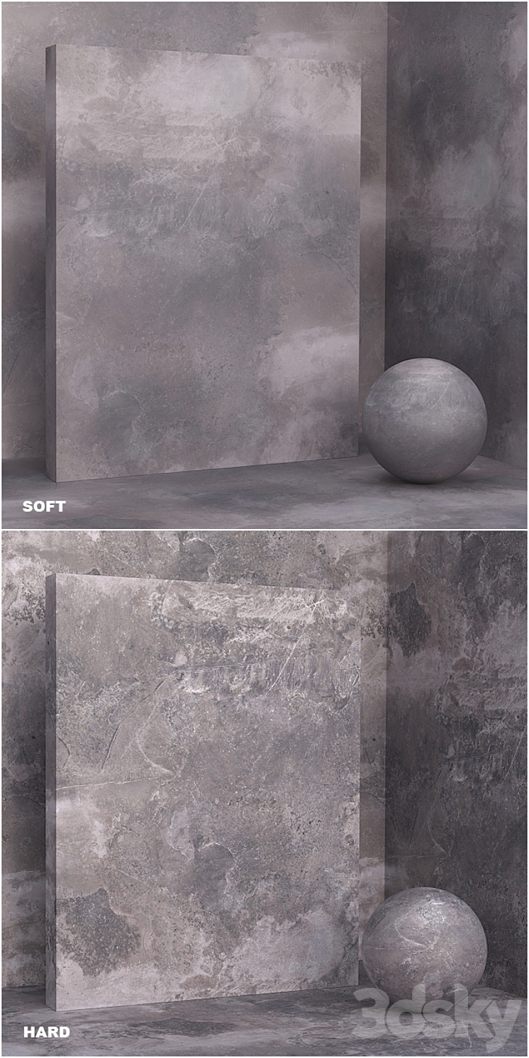 5 materials (seamless) - coating plaster - set 28 3D Model