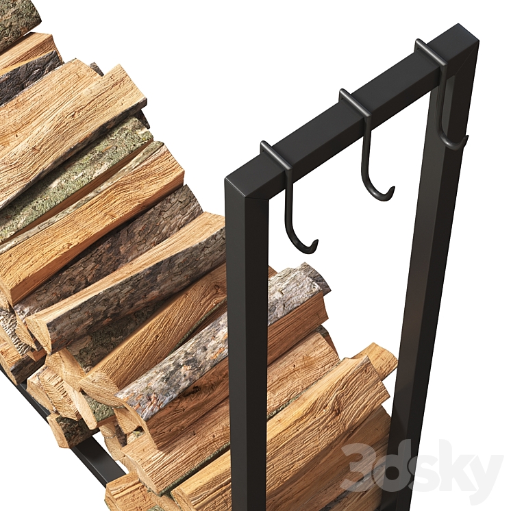 Firewood Storage Rack 2 3D Model