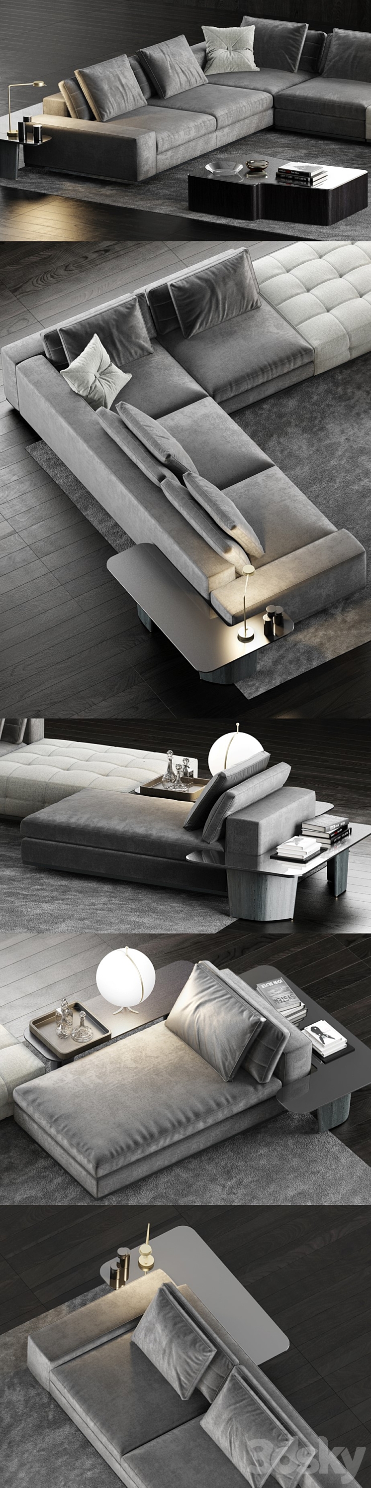 Minotti Lawrence Sofa 4 3D Model