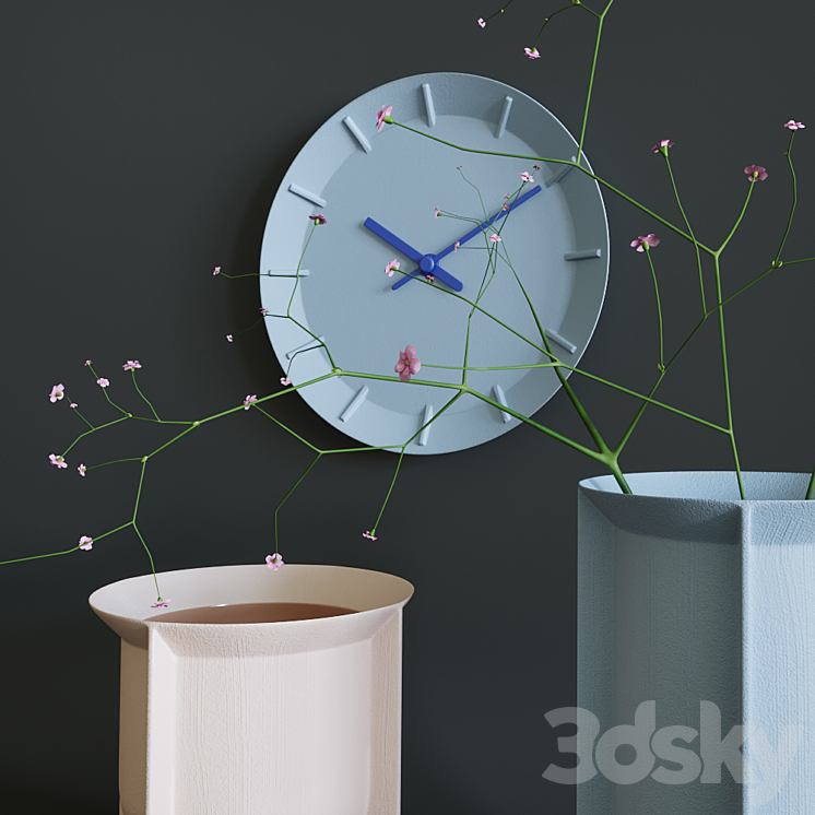 Rosenthal domo vase and wall clock 3D Model