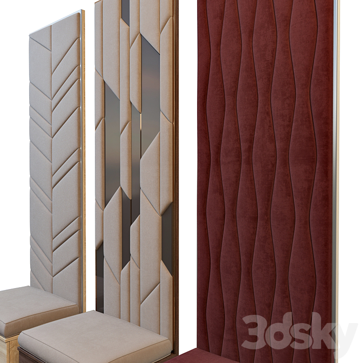 Soft panels with seat 3DS Max - thumbnail 2
